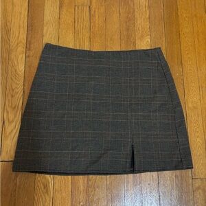 Classic Brown Plaid Women's Skirt